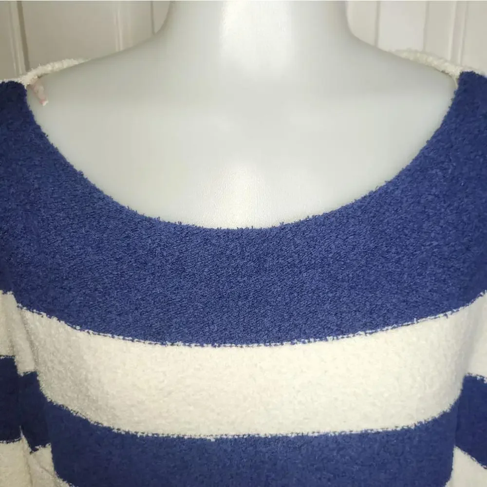 Women's Free People Blue and White Striped Sweater Size M
